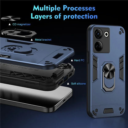 For TECNO Camon 20 Pro 4G Case PC+TPU Armor Phone Cover with Kickstand