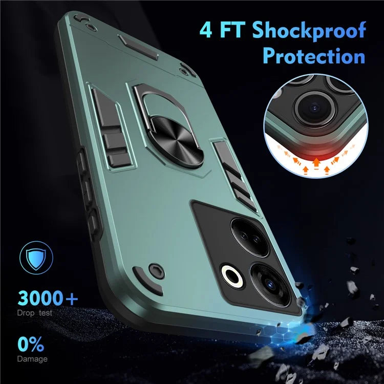 For TECNO Camon 20 Pro 4G Case PC+TPU Armor Phone Cover with Kickstand