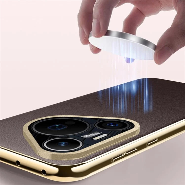 For Huawei Pura 70 Pro / Pura 70 Pro+ Magnetic Case Electroplating Leather Coated TPU Phone Cover