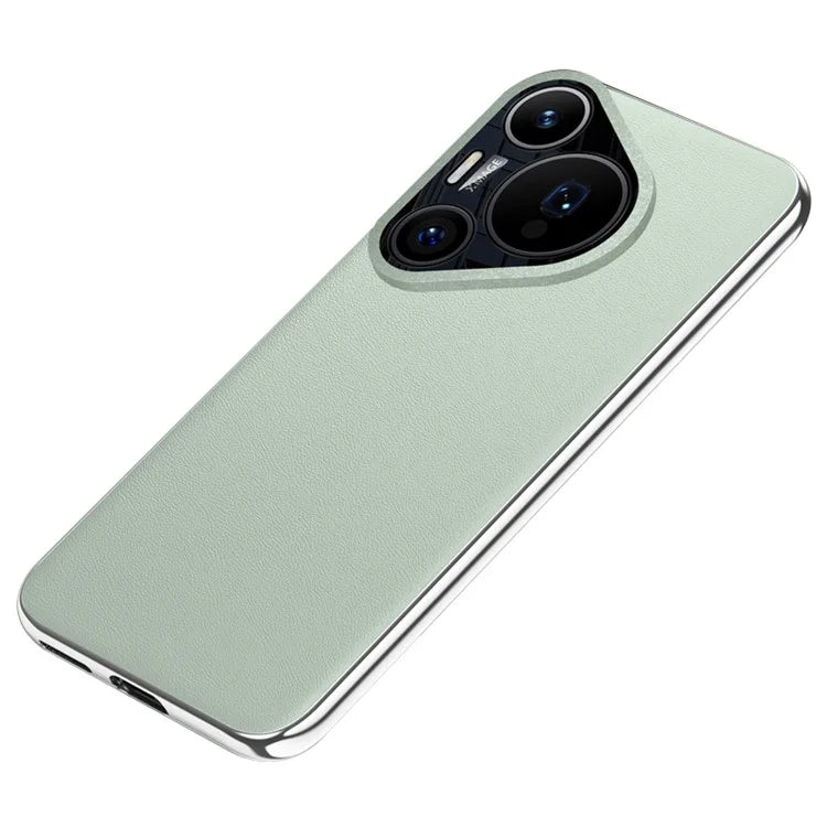 For Huawei Pura 70 Pro / Pura 70 Pro+ Magnetic Case Electroplating Leather Coated TPU Phone Cover