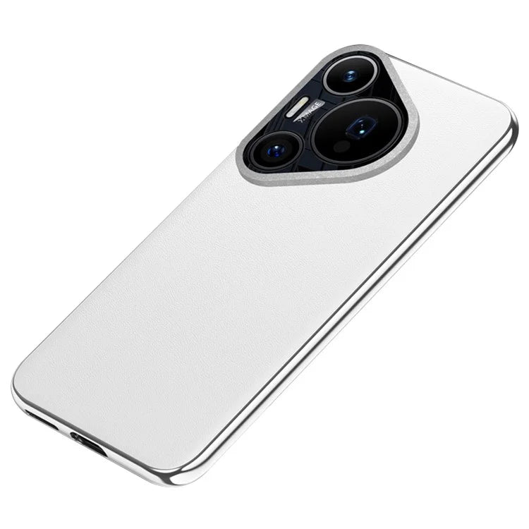 For Huawei Pura 70 Pro / Pura 70 Pro+ Magnetic Case Electroplating Leather Coated TPU Phone Cover
