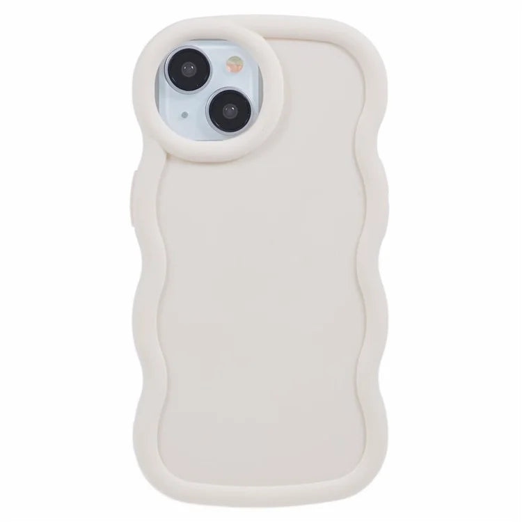 XL Series For iPhone 15 Case Wave Frame Solid Color Flexible TPU Phone Cover