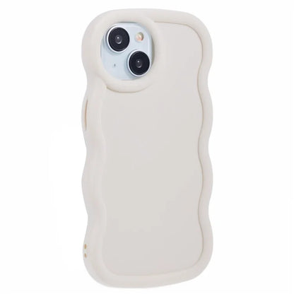 XL Series For iPhone 15 Case Wave Frame Solid Color Flexible TPU Phone Cover
