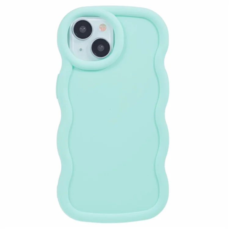 XL Series For iPhone 15 Case Wave Frame Solid Color Flexible TPU Phone Cover