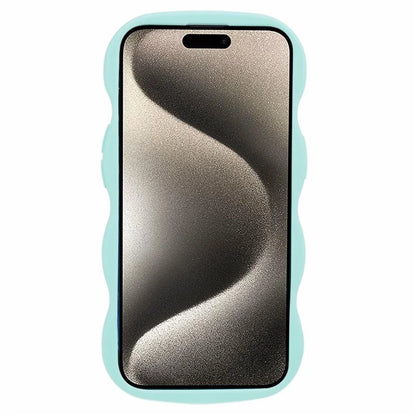 XL Series For iPhone 15 Case Wave Frame Solid Color Flexible TPU Phone Cover