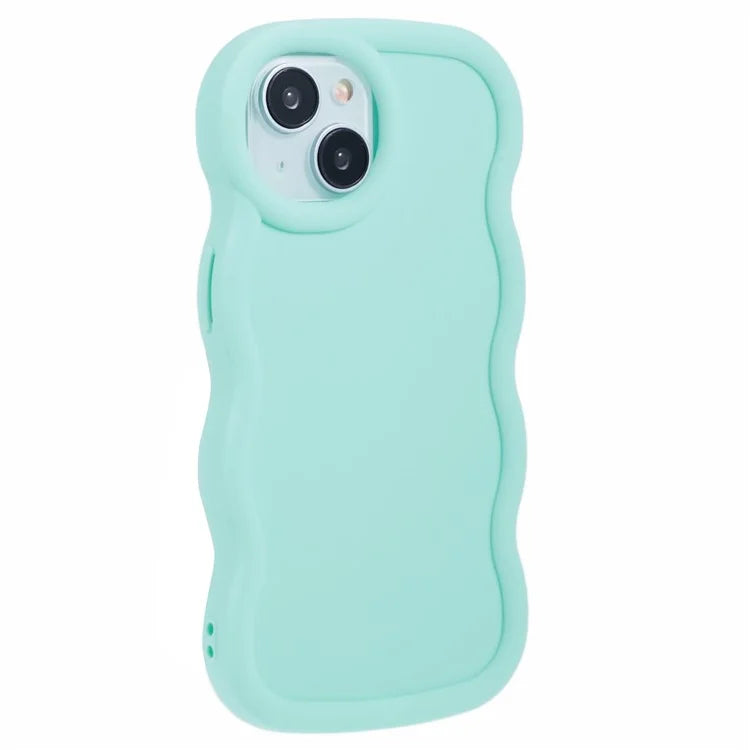 XL Series For iPhone 15 Case Wave Frame Solid Color Flexible TPU Phone Cover