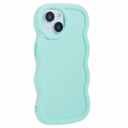 XL Series For iPhone 15 Case Wave Frame Solid Color Flexible TPU Phone Cover