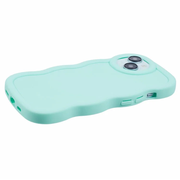 XL Series For iPhone 15 Case Wave Frame Solid Color Flexible TPU Phone Cover