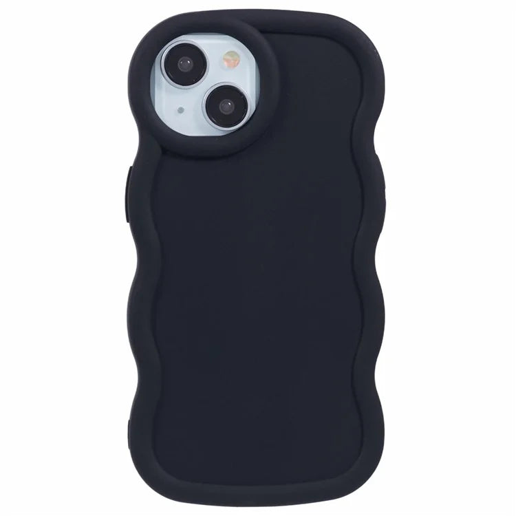 XL Series For iPhone 15 Case Wave Frame Solid Color Flexible TPU Phone Cover