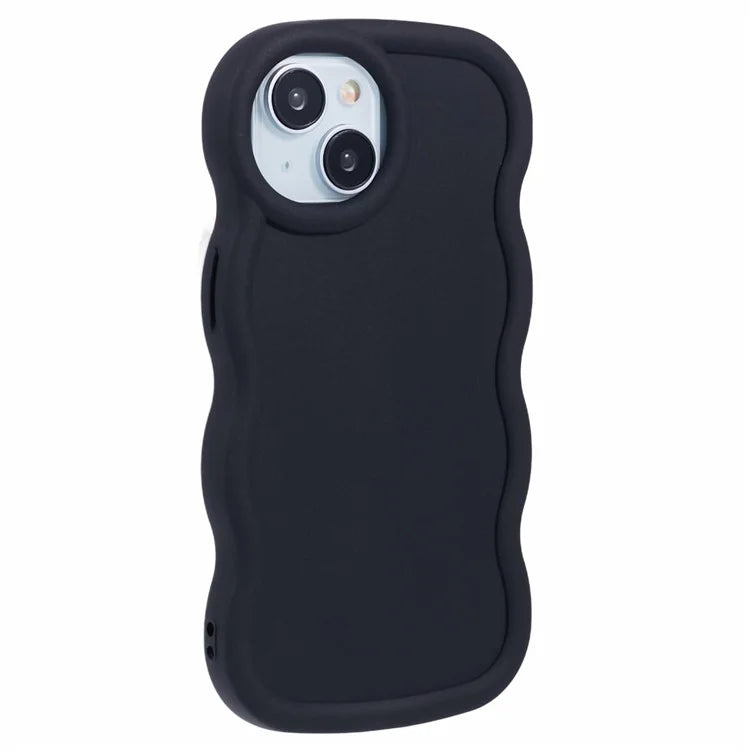 XL Series For iPhone 15 Case Wave Frame Solid Color Flexible TPU Phone Cover