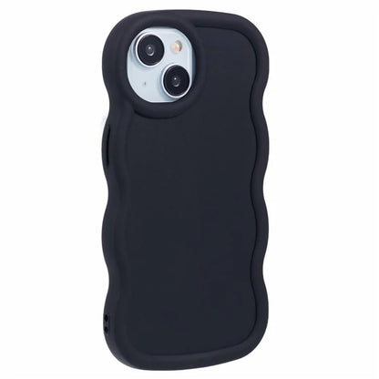 XL Series For iPhone 15 Case Wave Frame Solid Color Flexible TPU Phone Cover