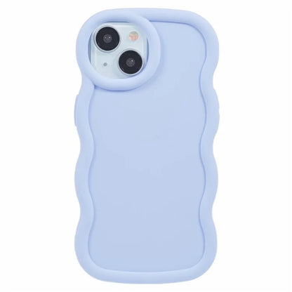 XL Series For iPhone 15 Case Wave Frame Solid Color Flexible TPU Phone Cover