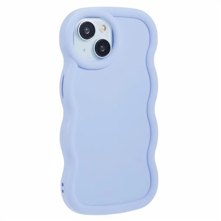 XL Series For iPhone 15 Case Wave Frame Solid Color Flexible TPU Phone Cover