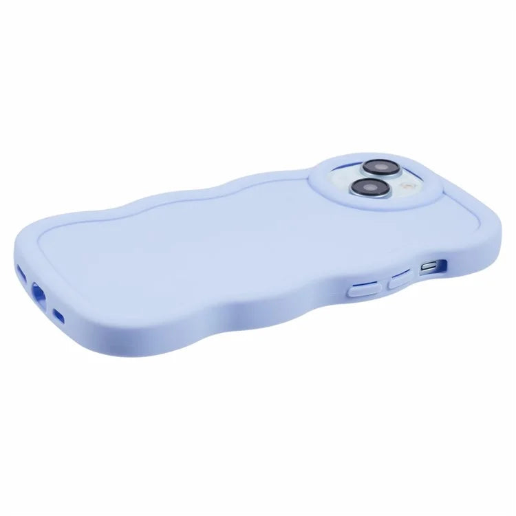 XL Series For iPhone 15 Case Wave Frame Solid Color Flexible TPU Phone Cover