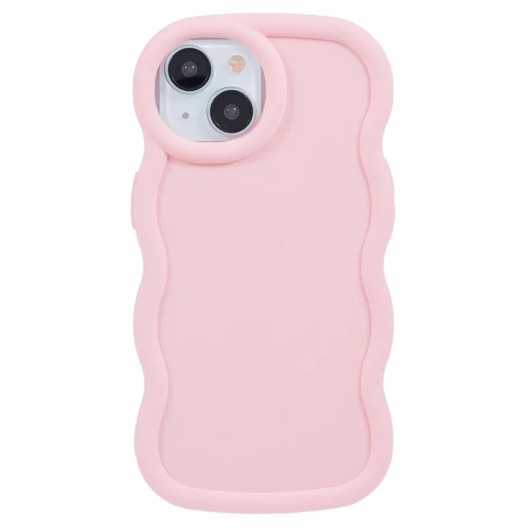 XL Series For iPhone 15 Case Wave Frame Solid Color Flexible TPU Phone Cover