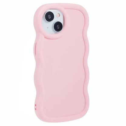 XL Series For iPhone 15 Case Wave Frame Solid Color Flexible TPU Phone Cover