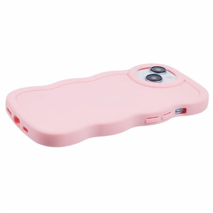 XL Series For iPhone 15 Case Wave Frame Solid Color Flexible TPU Phone Cover