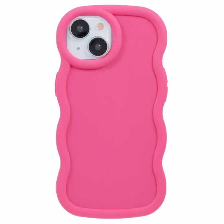 XL Series For iPhone 15 Case Wave Frame Solid Color Flexible TPU Phone Cover