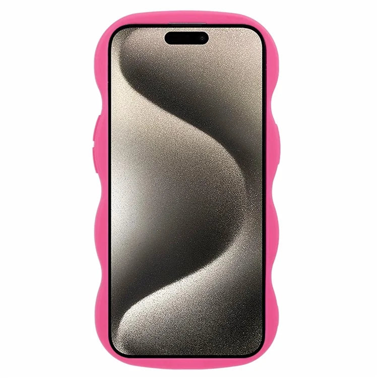 XL Series For iPhone 15 Case Wave Frame Solid Color Flexible TPU Phone Cover