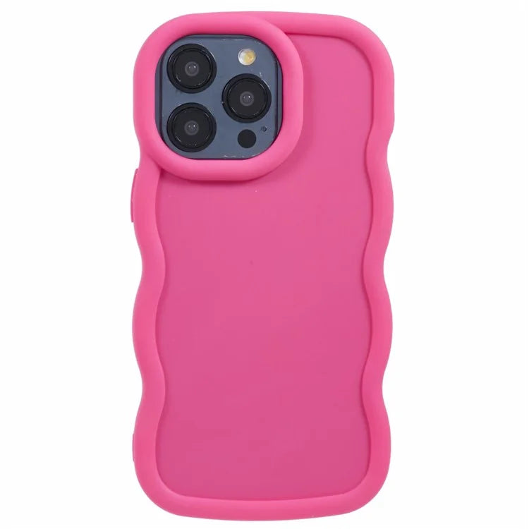 XL Series For iPhone 15 Pro Max Case Solid Color TPU Phone Cover with Wave Frame