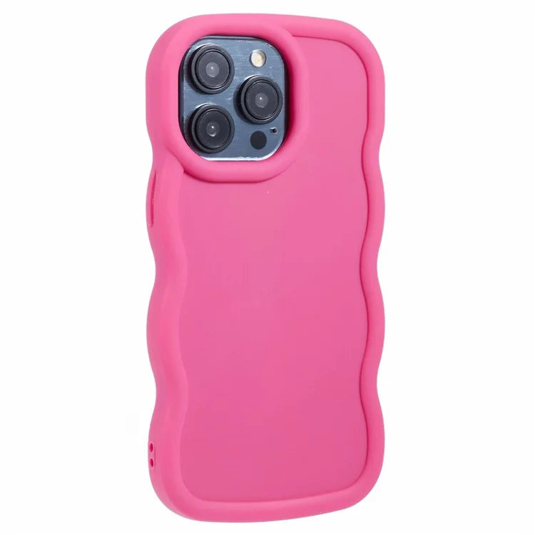 XL Series For iPhone 15 Pro Max Case Solid Color TPU Phone Cover with Wave Frame