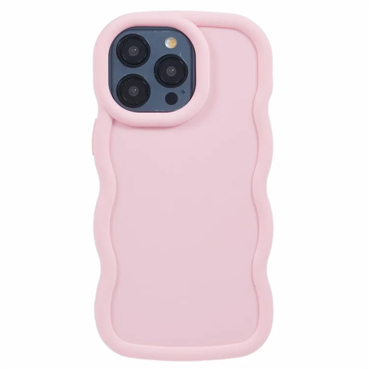 XL Series For iPhone 15 Pro Max Case Solid Color TPU Phone Cover with Wave Frame