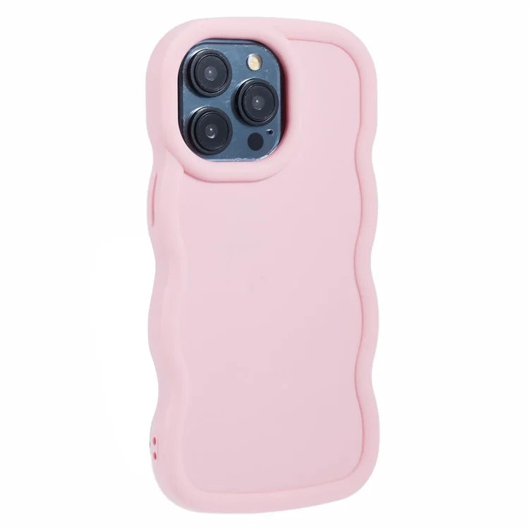 XL Series For iPhone 15 Pro Max Case Solid Color TPU Phone Cover with Wave Frame