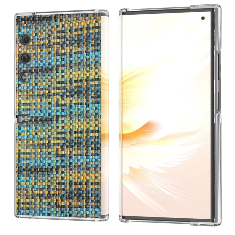 For Honor V Purse Case Colorful Plaid Texture Leather Phone Back Cover