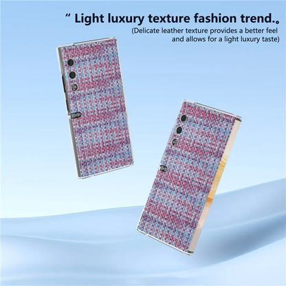 For Honor V Purse Case Colorful Plaid Texture Leather Phone Back Cover