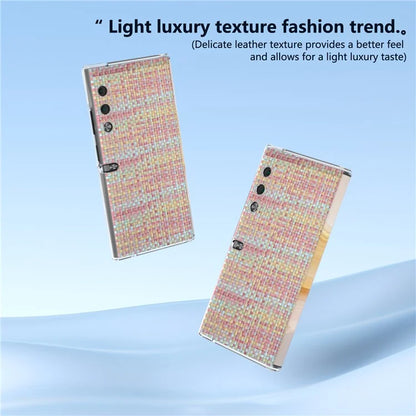 For Honor V Purse Case Colorful Plaid Texture Leather Phone Back Cover