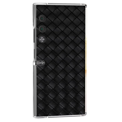 For Honor V Purse Case Woven Texture PU Leather+PC Phone Cover with Clear Edge