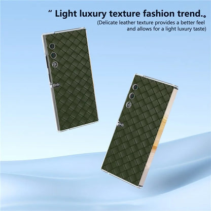 For Honor V Purse Case Woven Texture PU Leather+PC Phone Cover with Clear Edge