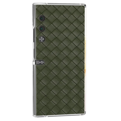 For Honor V Purse Case Woven Texture PU Leather+PC Phone Cover with Clear Edge