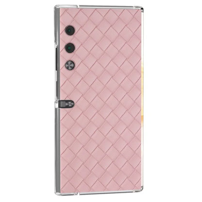 For Honor V Purse Case Woven Texture PU Leather+PC Phone Cover with Clear Edge