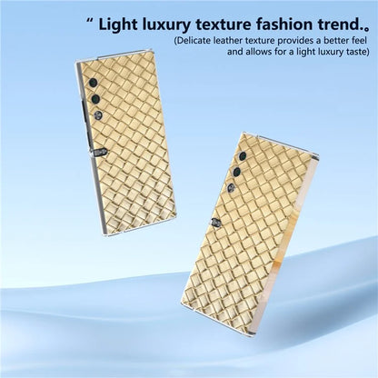 For Honor V Purse Case Woven Texture PU Leather+PC Phone Cover with Clear Edge