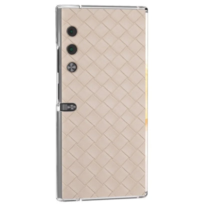 For Honor V Purse Case Woven Texture PU Leather+PC Phone Cover with Clear Edge