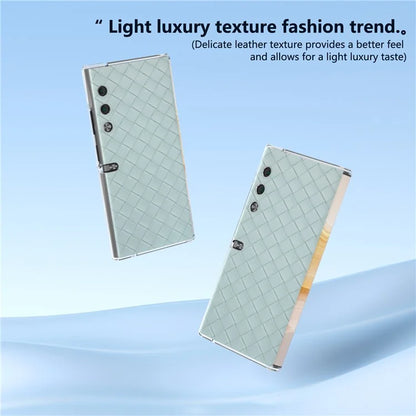 For Honor V Purse Case Woven Texture PU Leather+PC Phone Cover with Clear Edge