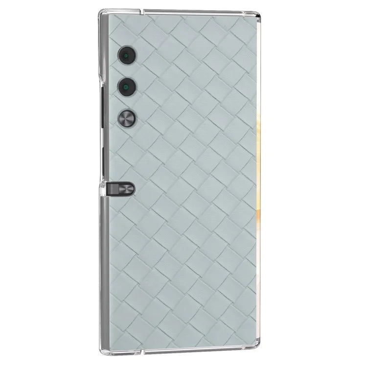 For Honor V Purse Case Woven Texture PU Leather+PC Phone Cover with Clear Edge