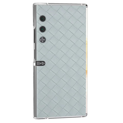 For Honor V Purse Case Woven Texture PU Leather+PC Phone Cover with Clear Edge