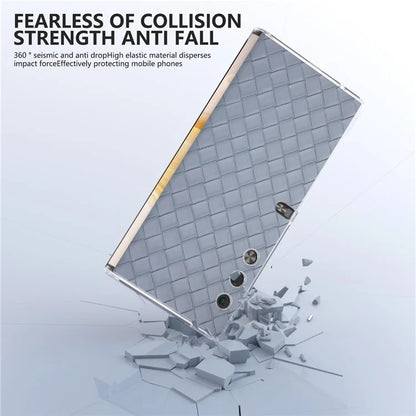 For Honor V Purse Case Woven Texture PU Leather+PC Phone Cover with Clear Edge