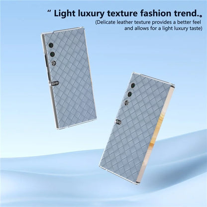 For Honor V Purse Case Woven Texture PU Leather+PC Phone Cover with Clear Edge