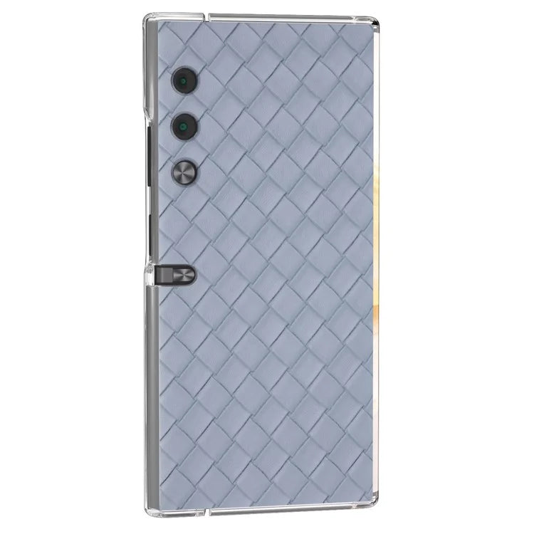 For Honor V Purse Case Woven Texture PU Leather+PC Phone Cover with Clear Edge