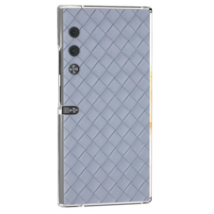 For Honor V Purse Case Woven Texture PU Leather+PC Phone Cover with Clear Edge