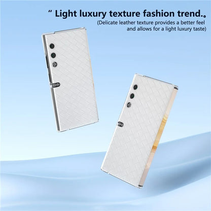 For Honor V Purse Case Woven Texture PU Leather+PC Phone Cover with Clear Edge