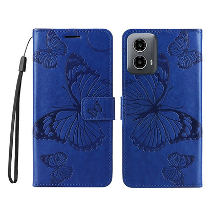 KT Imprinting Flower Series-2 For Motorola Moto G34 5G Case Floral Butterfly Design Flip Leather Phone Cover