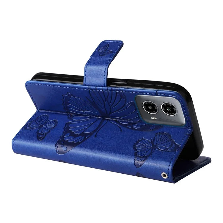 KT Imprinting Flower Series-2 For Motorola Moto G34 5G Case Floral Butterfly Design Flip Leather Phone Cover
