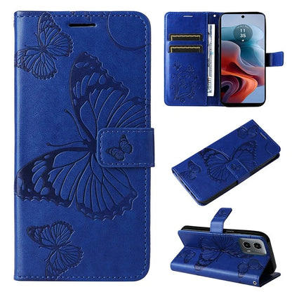 KT Imprinting Flower Series-2 For Motorola Moto G34 5G Case Floral Butterfly Design Flip Leather Phone Cover