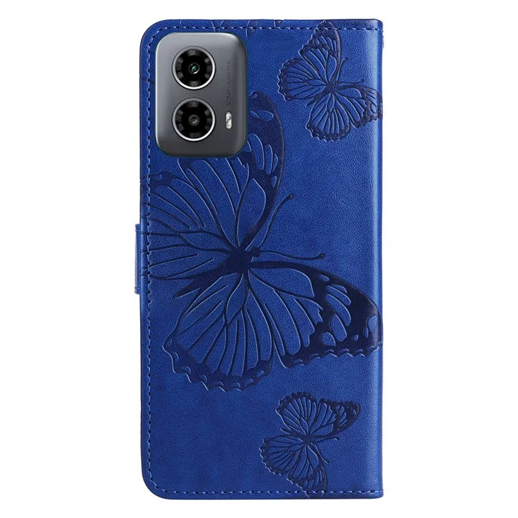 KT Imprinting Flower Series-2 For Motorola Moto G34 5G Case Floral Butterfly Design Flip Leather Phone Cover