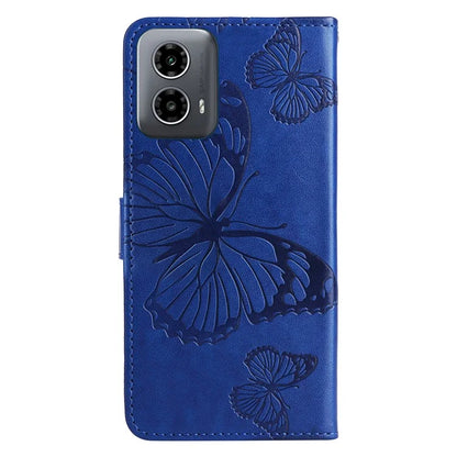 KT Imprinting Flower Series-2 For Motorola Moto G34 5G Case Floral Butterfly Design Flip Leather Phone Cover