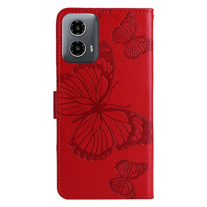 KT Imprinting Flower Series-2 For Motorola Moto G34 5G Case Floral Butterfly Design Flip Leather Phone Cover